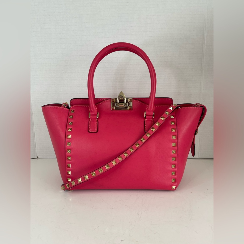 Valentino Leather Rockstud Hand Bag